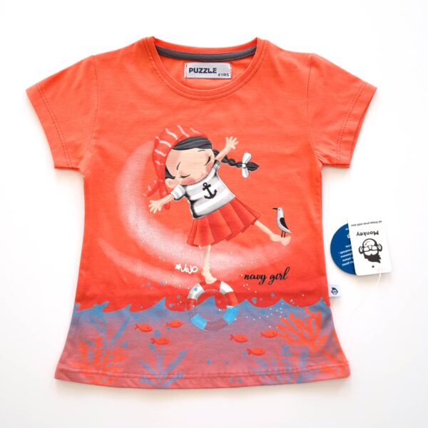 1205 7086 3 Puzzle brand T shirts and shorts for girls